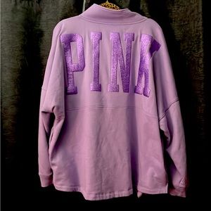 PINK Victoria’s Secret ZIP hoodie lavender xxl NWT-DAMAGED